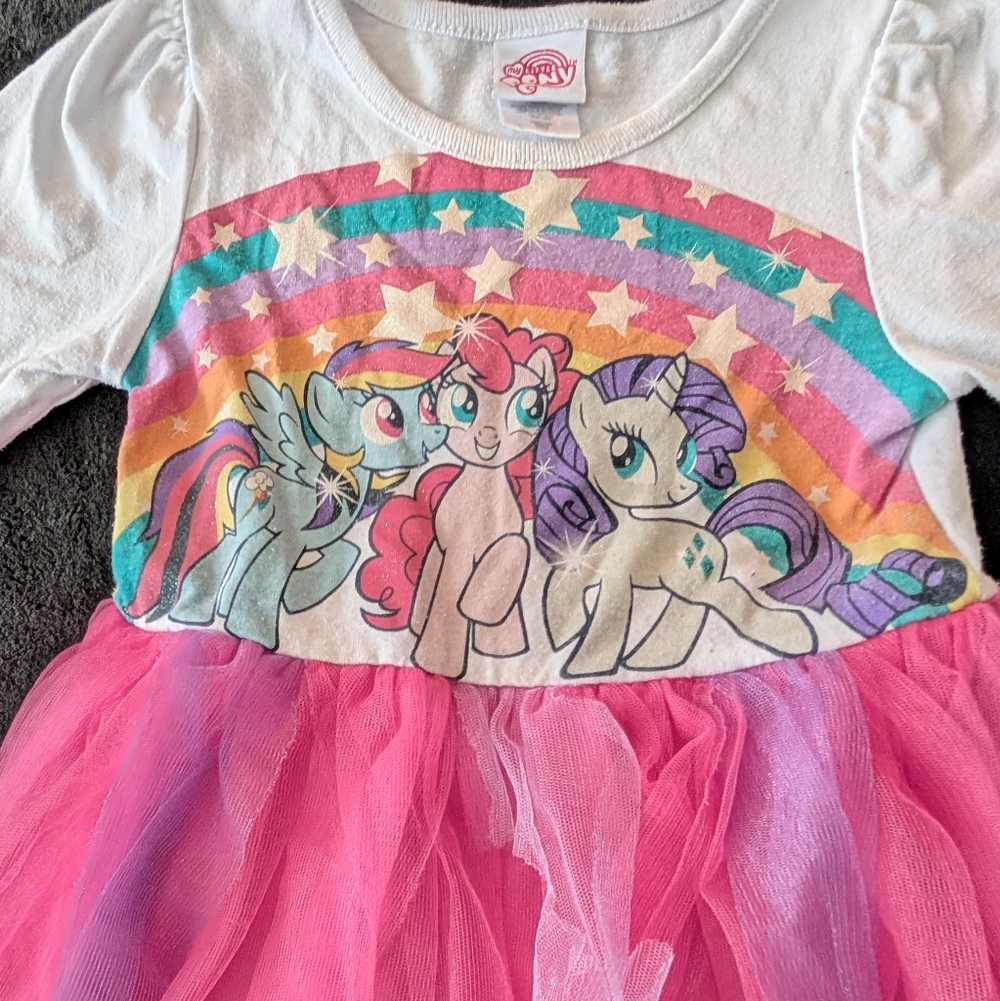 My Little Pony Friendship Is Magic Tulle Glitter Girls Dress Rainbow Princess